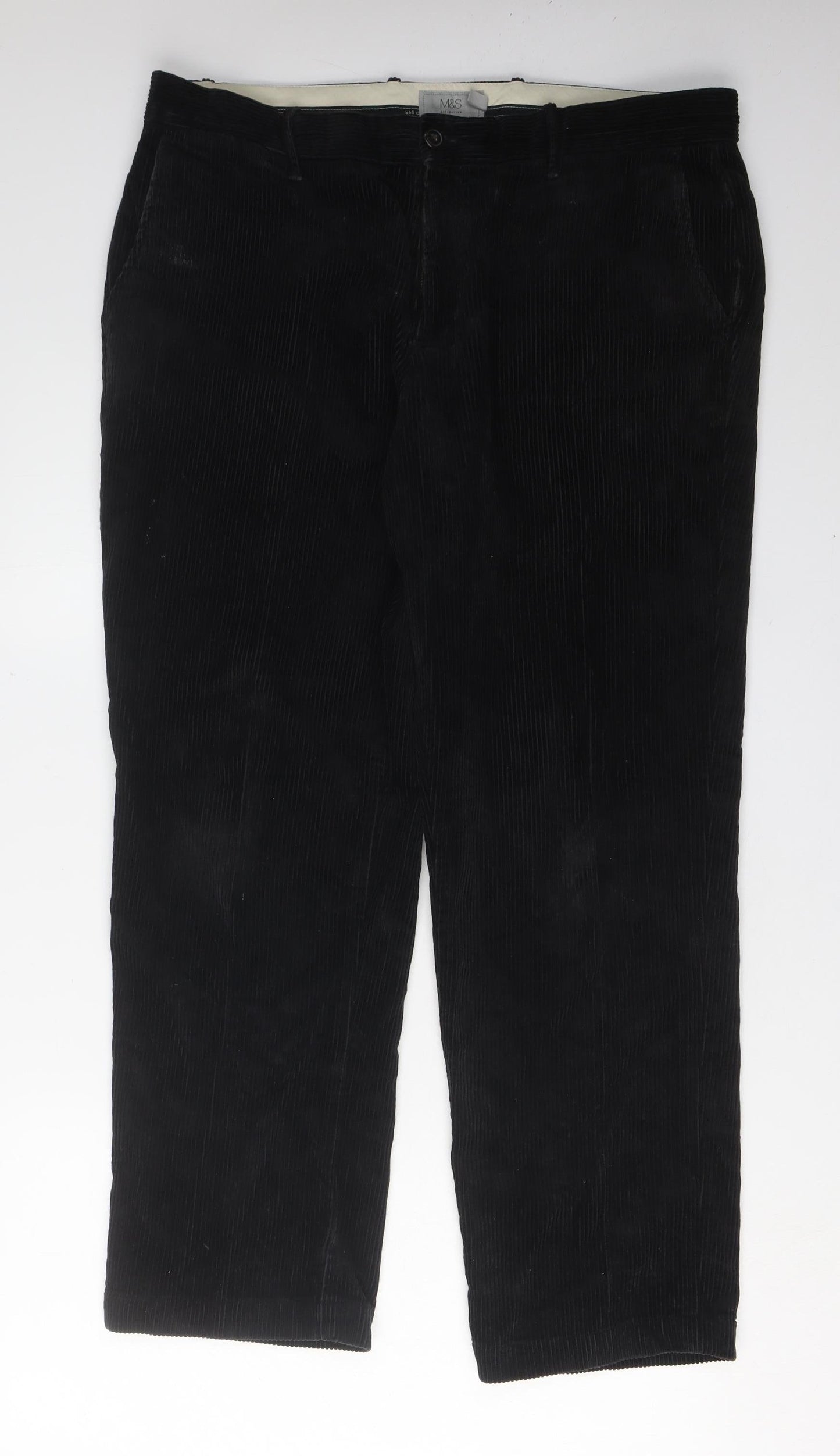 Marks and Spencer Men's Black Corduroy Trousers Size L