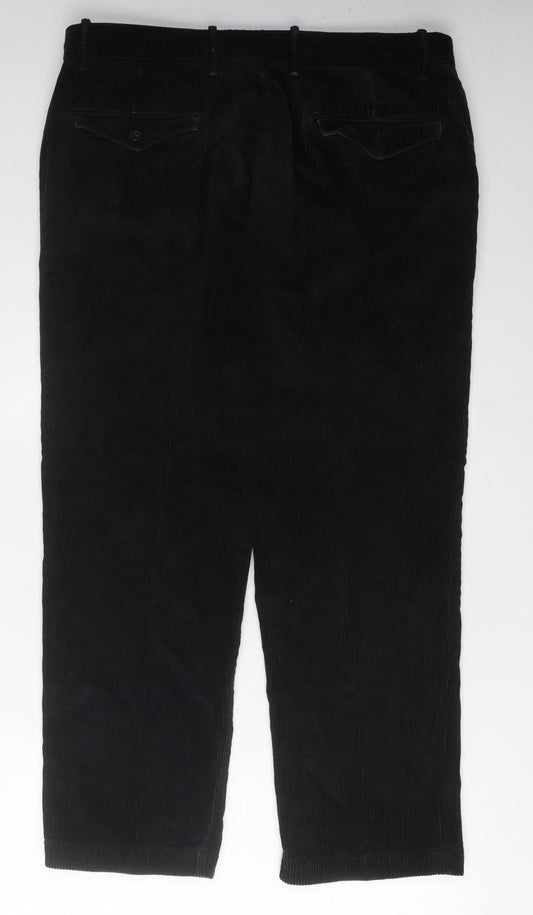 Marks and Spencer Men's Black Corduroy Trousers Size L