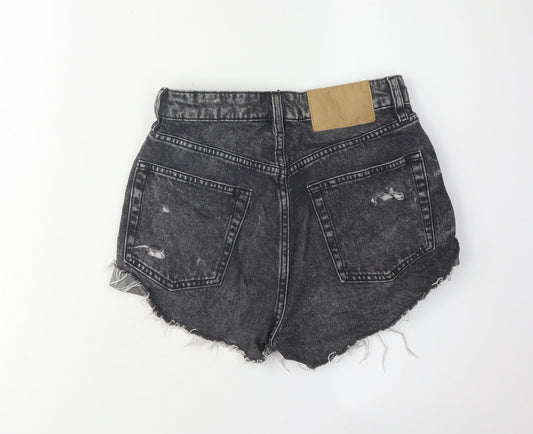 H&M Women's Black Distressed Denim Cut-Off Shorts