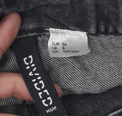 H&M Women's Black Distressed Denim Cut-Off Shorts