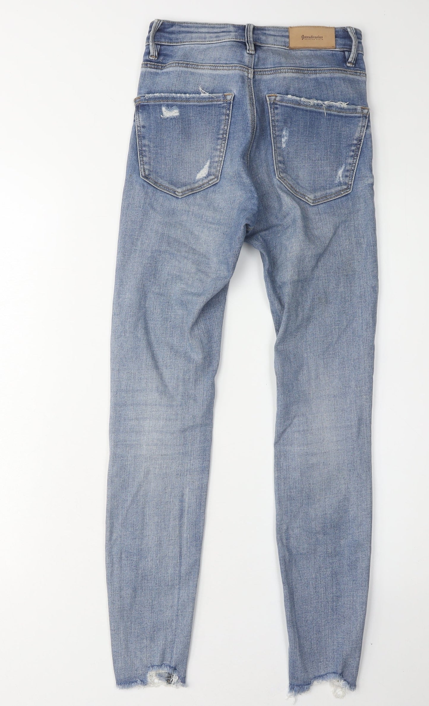 Womens UK Size 4 Stradivarius Regular Fit Skinny Blue Jeans