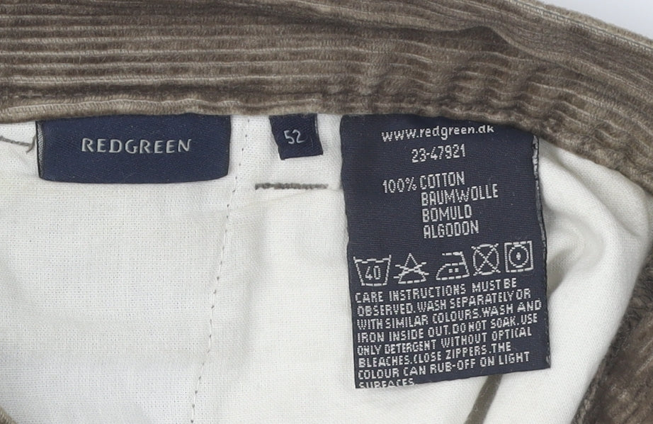 Redgreen Men's Brown Corduroy Trousers Size 52
