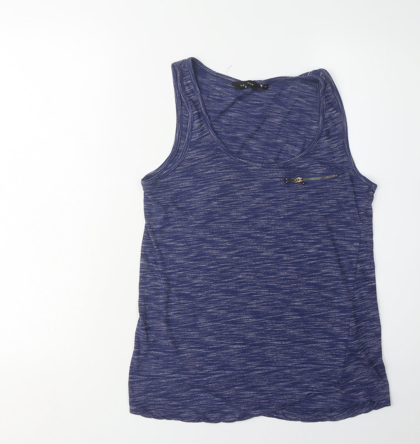 New Look Women's Blue Basic Tank Top - Size 12, Scoop Neck