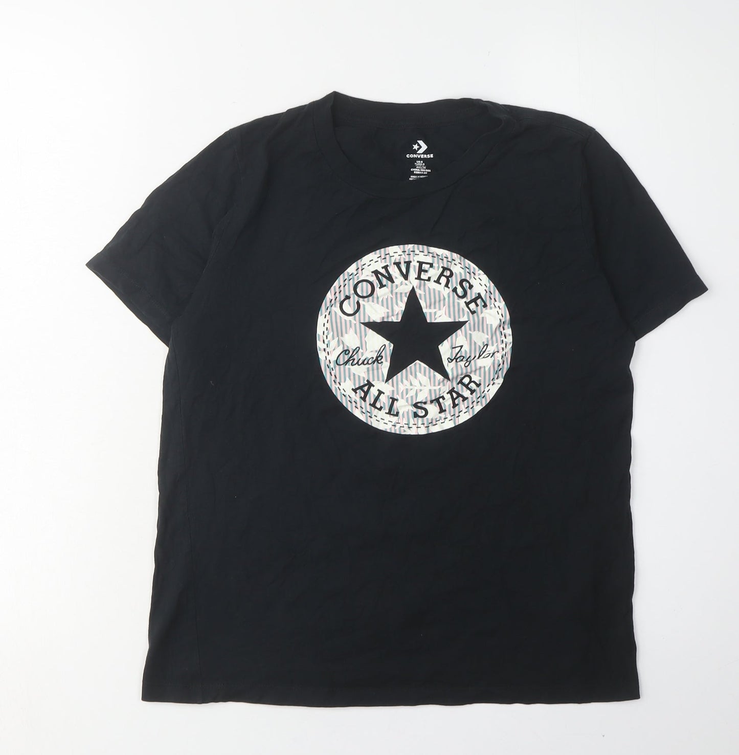 Converse Unisex Kids Black Graphic T-Shirt S