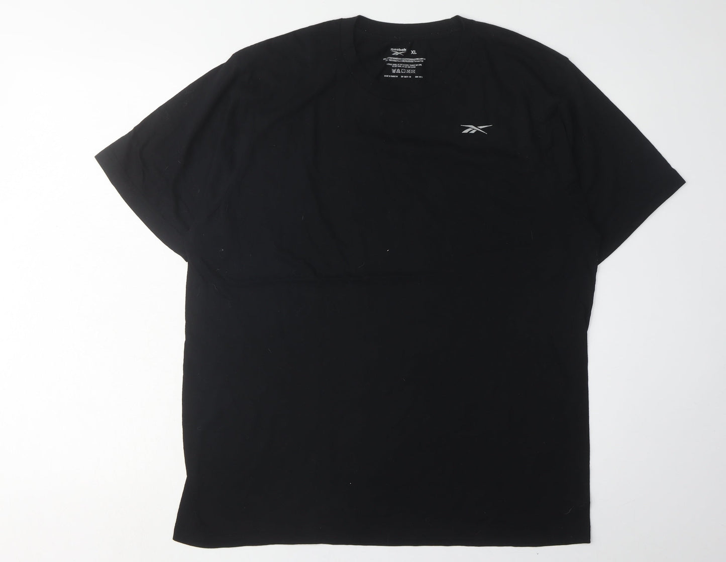 Reebok Men's Black XL Crew Neck T-Shirt Solid Logo