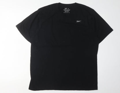 Reebok Men's Black XL Crew Neck T-Shirt Solid Logo