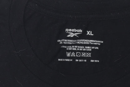 Reebok Men's Black XL Crew Neck T-Shirt Solid Logo
