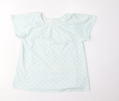 Uniqlo Girls Blue Polka Dot T-Shirt Size 9-10 Years