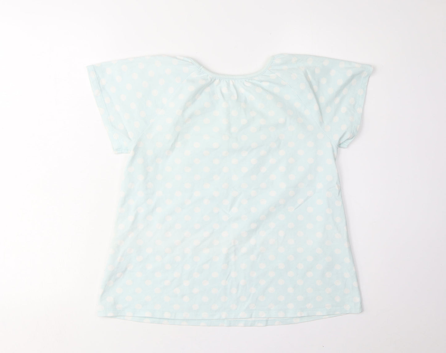 Uniqlo Girls Blue Polka Dot T-Shirt Size 9-10 Years