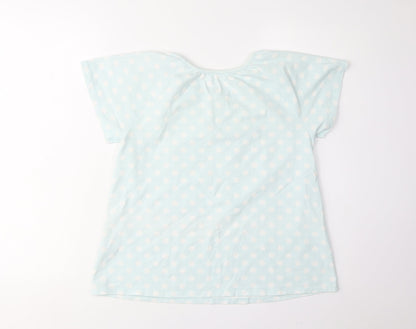 Uniqlo Girls Blue Polka Dot T-Shirt Size 9-10 Years