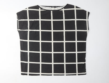 Boohoo Women's Black Check T-Shirt Size 22
