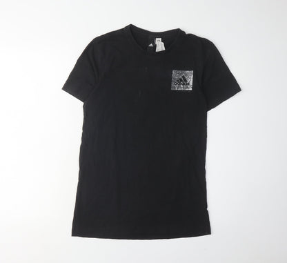 Adidas Men's Black Cotton Logo T-Shirt Size S
