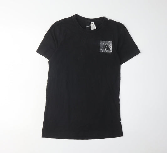 Adidas Men's Black Cotton Logo T-Shirt Size S