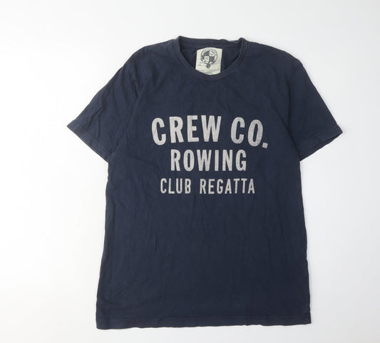 Mens UK Size M Crew Clothing Co. Blue  T-Shirt