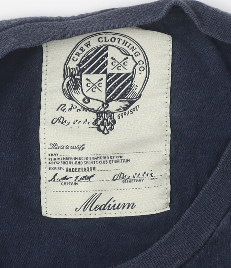 Mens UK Size M Crew Clothing Co. Blue  T-Shirt