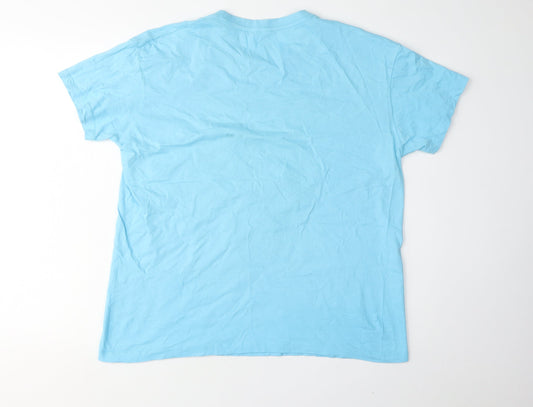 SOL'S Men's Blue Graphic Print T-Shirt, Size M