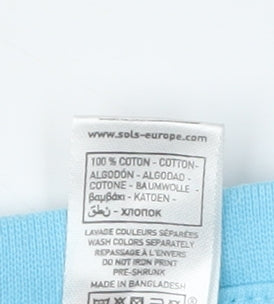 SOL'S Men's Blue Graphic Print T-Shirt, Size M