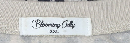 Womens UK Size 2XL Blooming Jelly Beige  T-Shirt