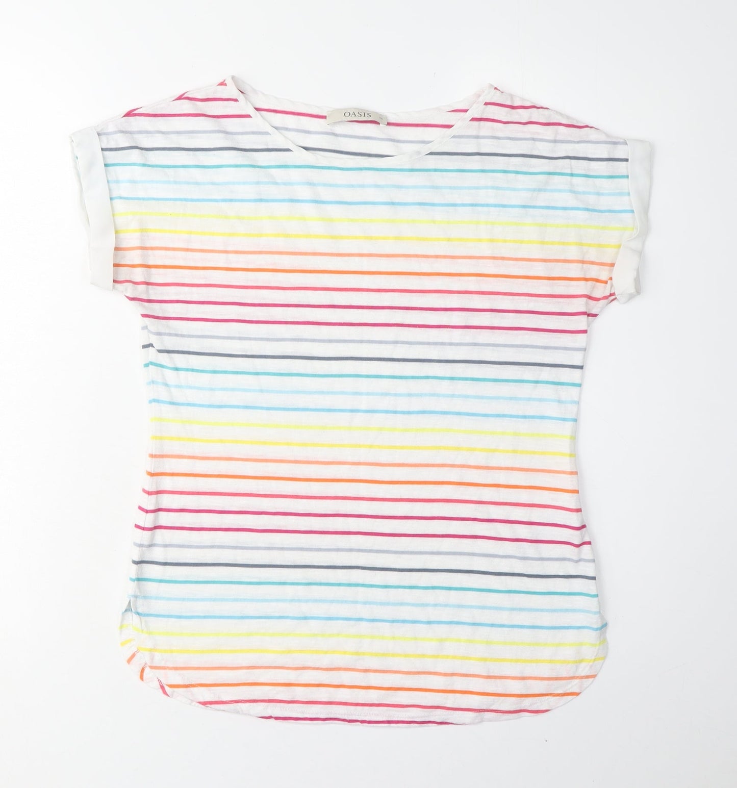 Womens UK Size XS Oasis Multicoloured Basic T-Shirt