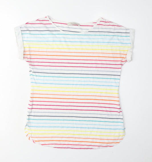 Womens UK Size XS Oasis Multicoloured Basic T-Shirt