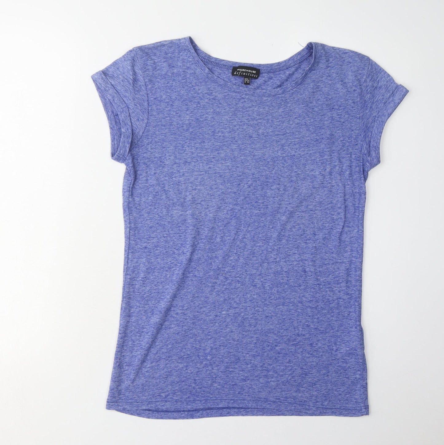 Womens UK Size 6 Warehouse Blue Basic T-Shirt