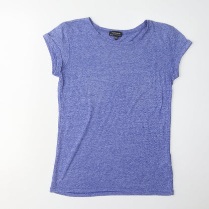 Womens UK Size 6 Warehouse Blue Basic T-Shirt