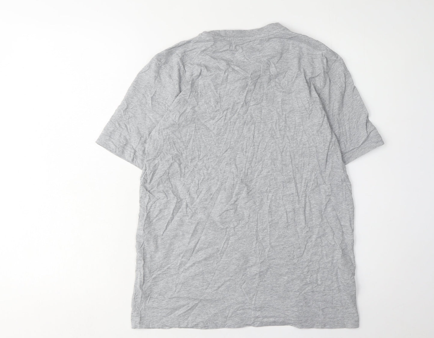 Adidas Men's Grey Cotton Crew Neck T-Shirt S