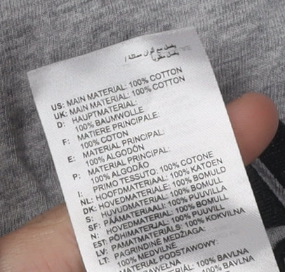 Adidas Men's Grey Cotton Crew Neck T-Shirt S