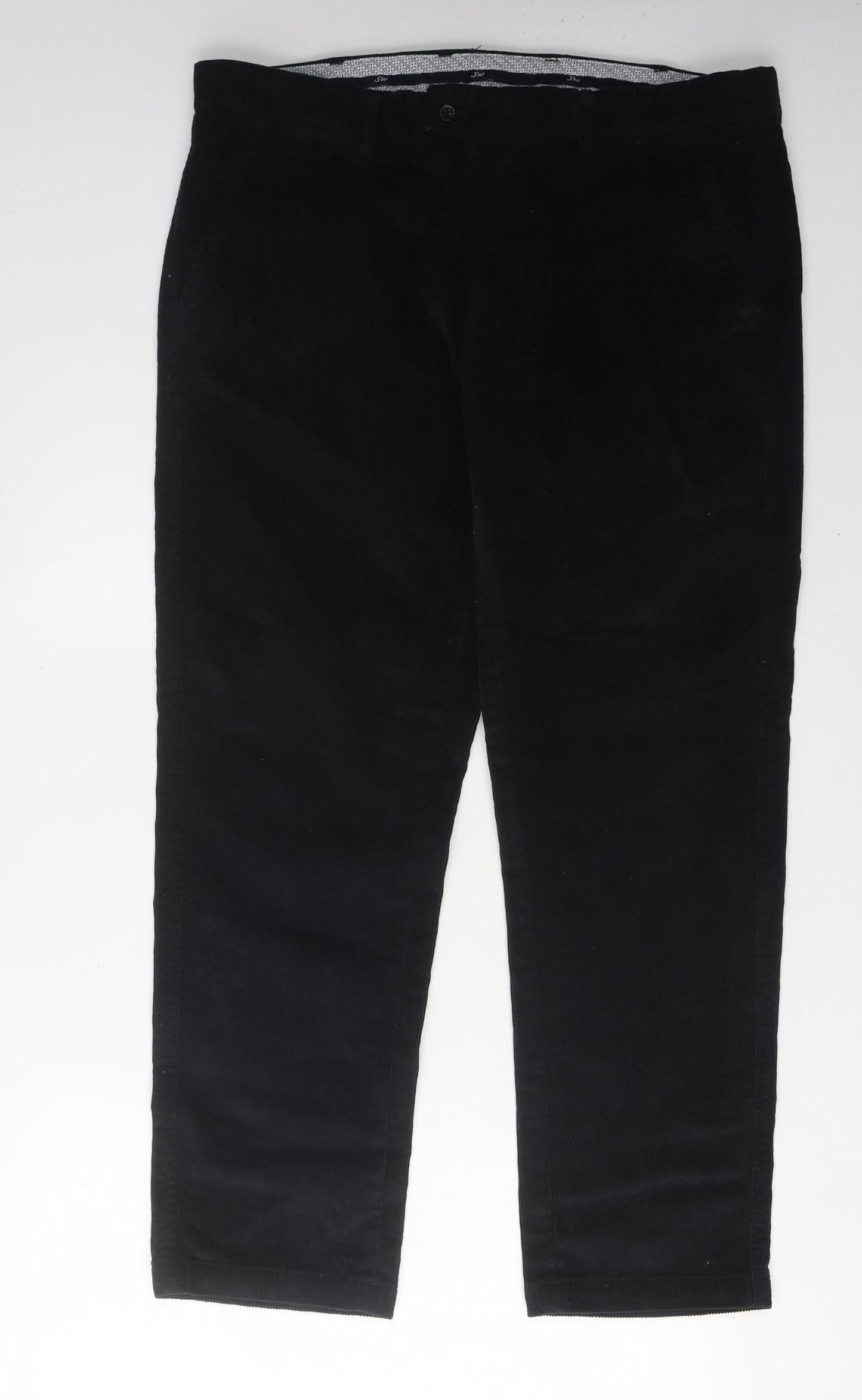 Samuel Windsor Men's Black Corduroy Trousers 38S