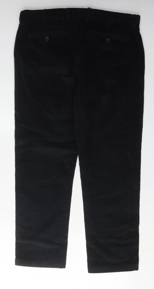 Samuel Windsor Men's Black Corduroy Trousers 38S