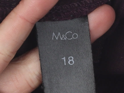 M&Co Women's Purple Pencil Skirt, Size 18
