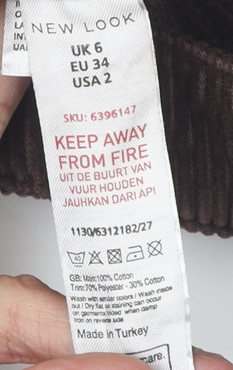 New Look Women's Brown Corduroy Pencil Skirt Size 6