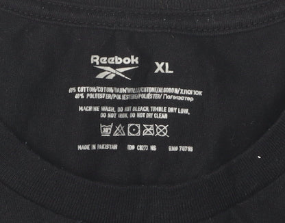 Reebok Men's XL Black T-Shirt, Comfortable Cotton Blend