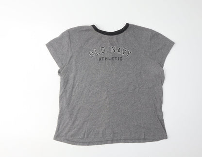 Unisex Adults UK Size XL Old Navy Grey Basic T-Shirt