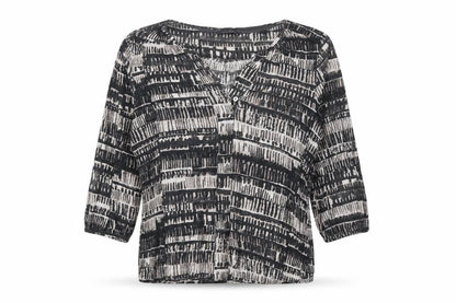 Marc O'Polo Women's Black Geometric Top Size S