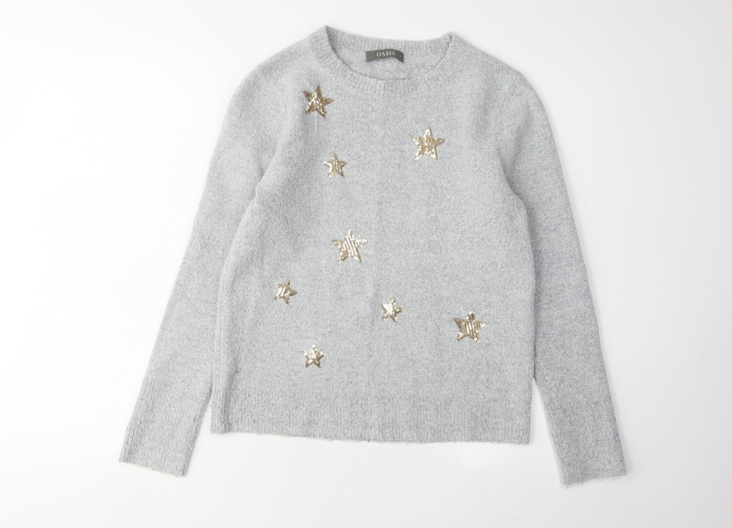 Womens UK Size S Oasis Grey Pullover Jumper