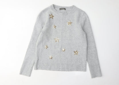 Womens UK Size S Oasis Grey Pullover Jumper