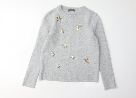 Womens UK Size S Oasis Grey Pullover Jumper