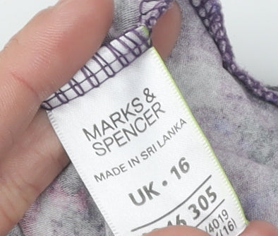 Womens UK Size 16 Marks and Spencer Purple  T-Shirt