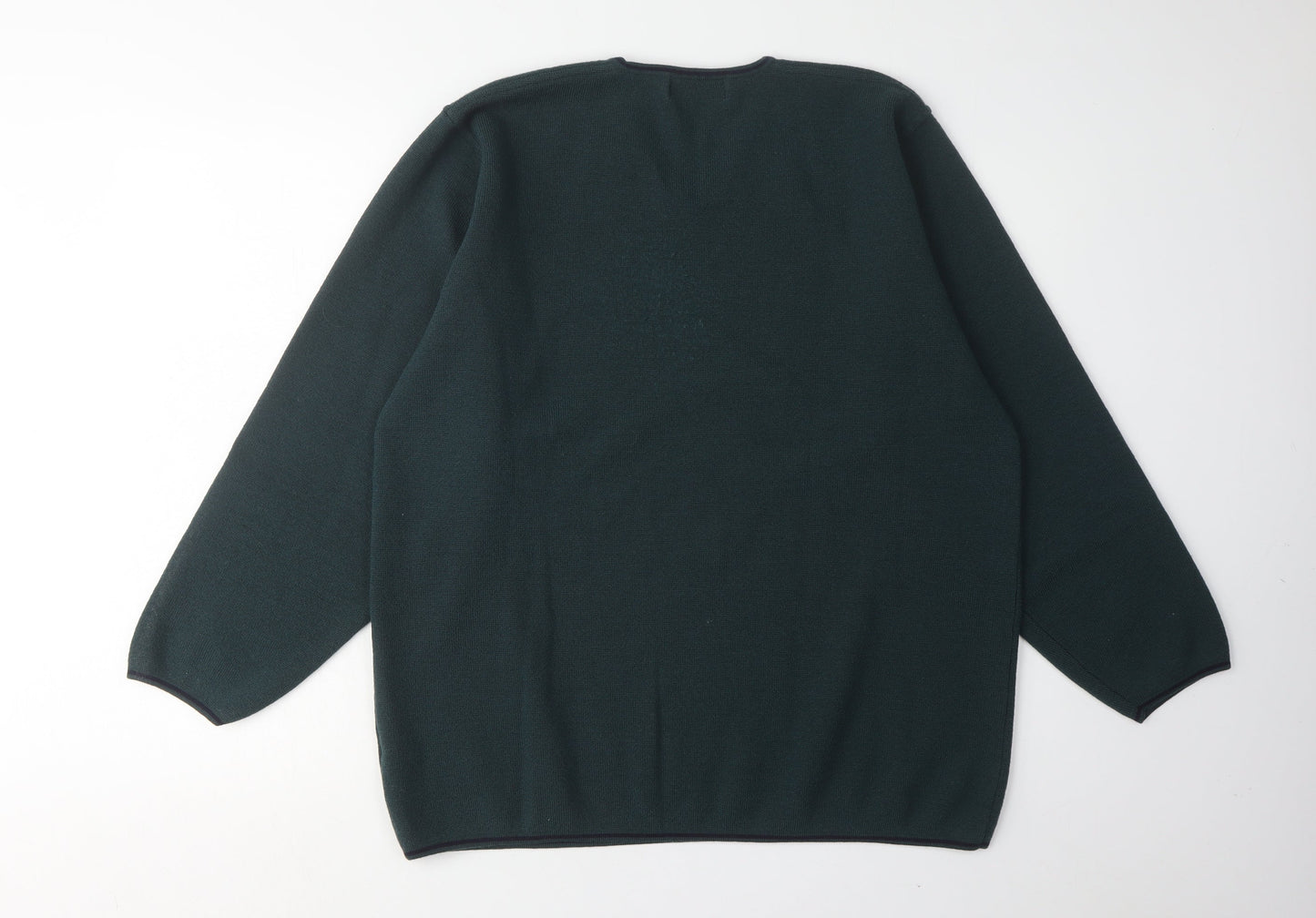 Marks and Spencer Men's XL Green Wool V-Neck Pullover