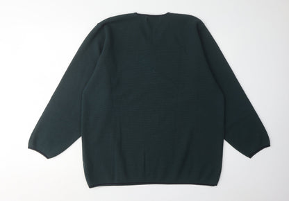 Marks and Spencer Men's XL Green Wool V-Neck Pullover