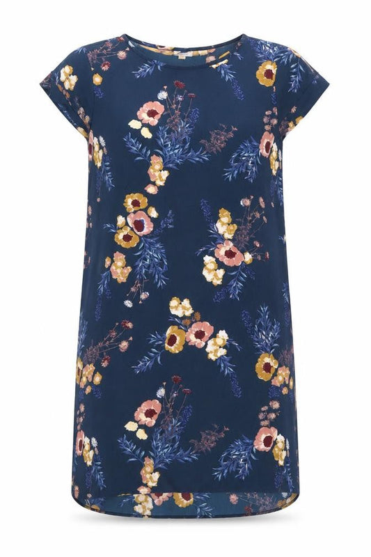 Front view of JACQUELINE de YONG Women's Blue Floral Shift Dress