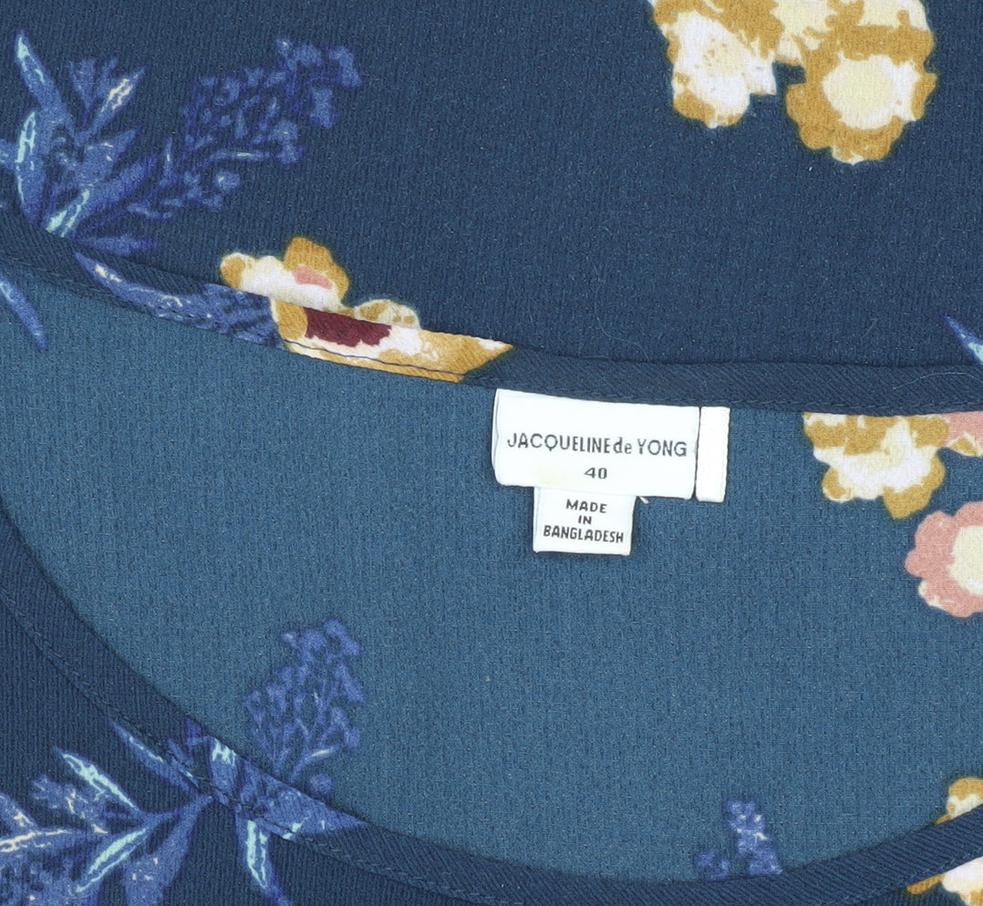 JACQUELINE de YONG Women's Blue Floral Shift Dress