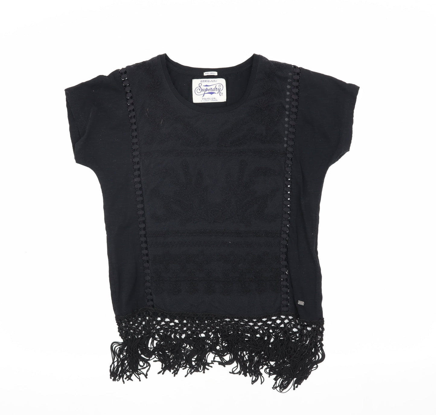 Womens UK Size S Superdry Black  T-Shirt