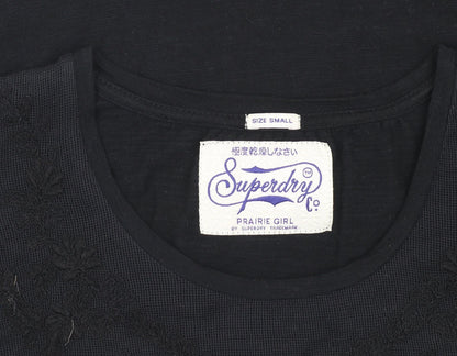 Womens UK Size S Superdry Black  T-Shirt