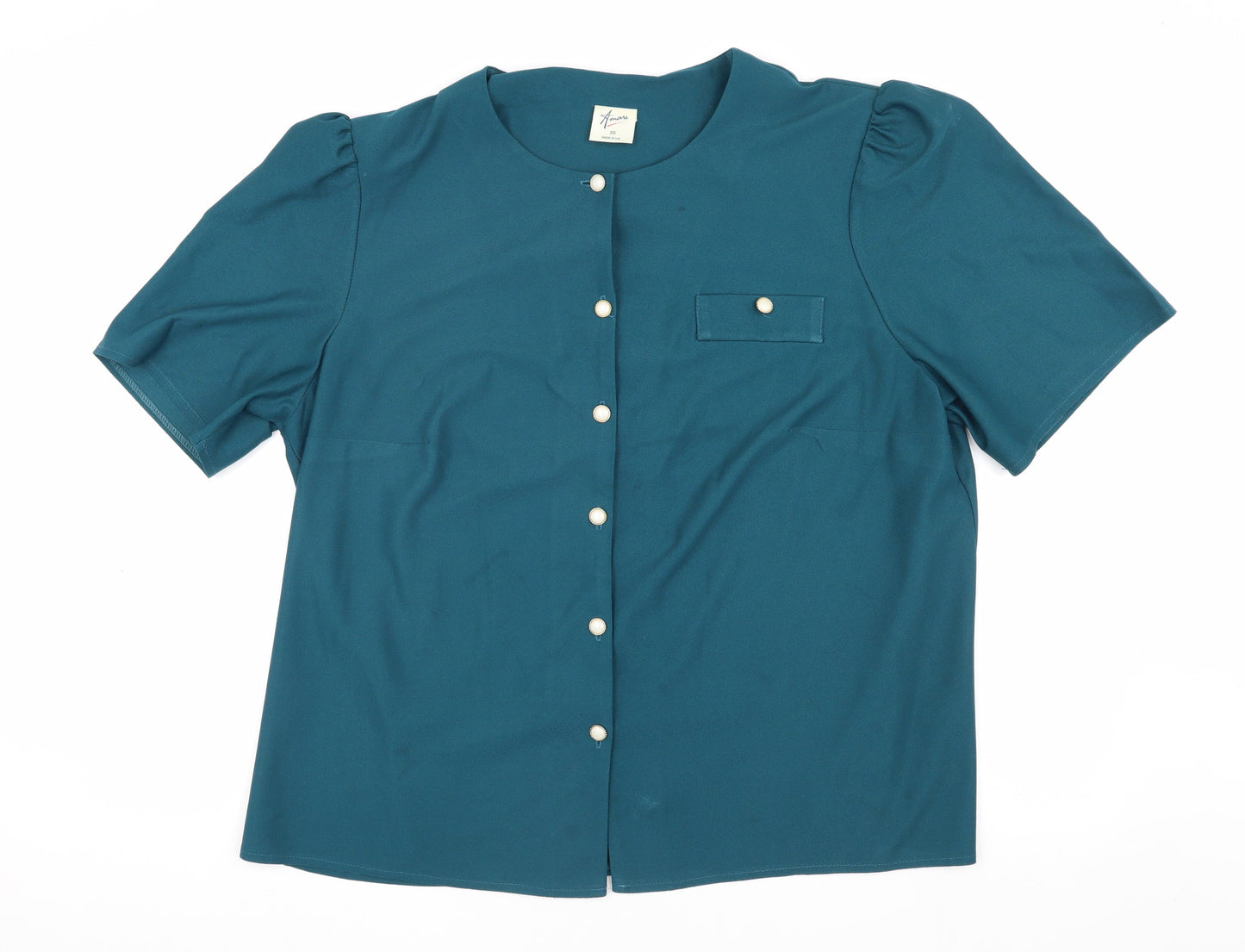 Womens UK Size 20 Amari Blue  Button-Up