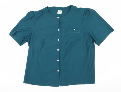 Womens UK Size 20 Amari Blue  Button-Up
