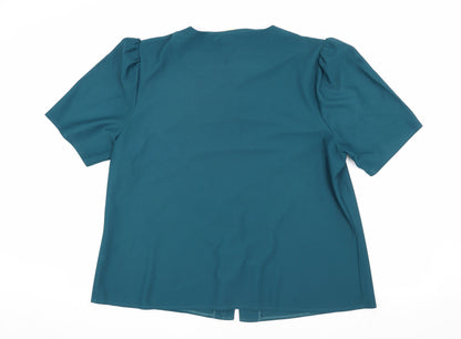 Womens UK Size 20 Amari Blue  Button-Up