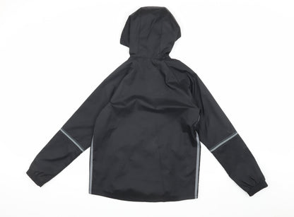 Adidas Boys Black Track Jacket 11-12 Years Hooded Sports