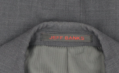 Mens UK Size 38 Jeff Banks Regular Grey Suit Jacket